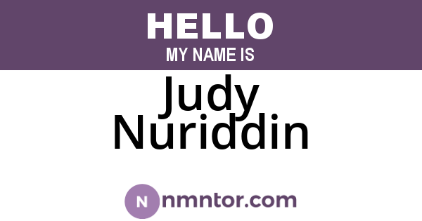 Judy Nuriddin