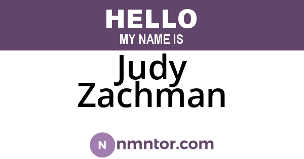 Judy Zachman