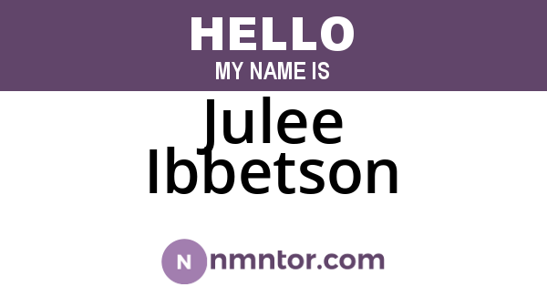 Julee Ibbetson