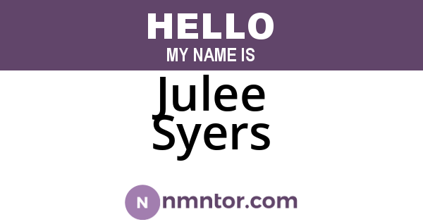 Julee Syers
