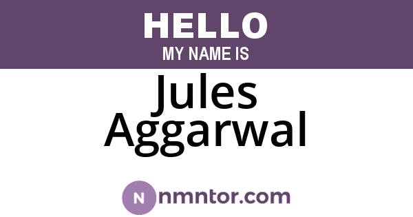 Jules Aggarwal