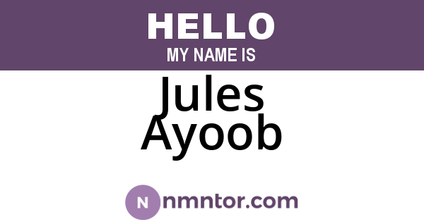 Jules Ayoob