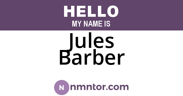 Jules Barber