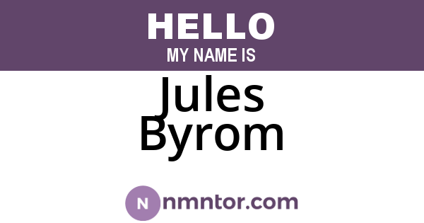 Jules Byrom