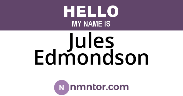Jules Edmondson