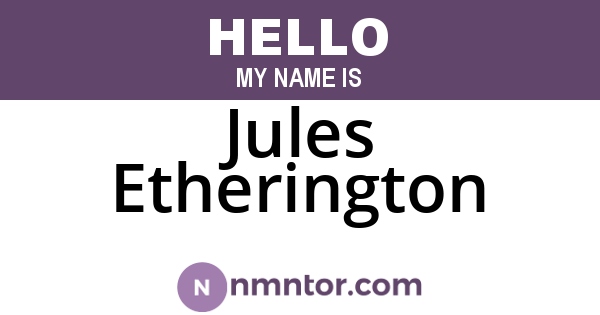 Jules Etherington