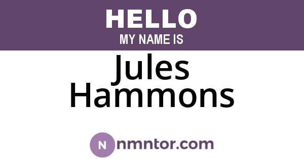 Jules Hammons