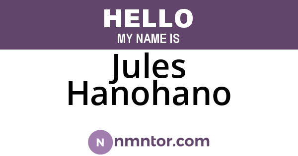 Jules Hanohano