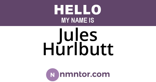 Jules Hurlbutt