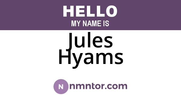 Jules Hyams