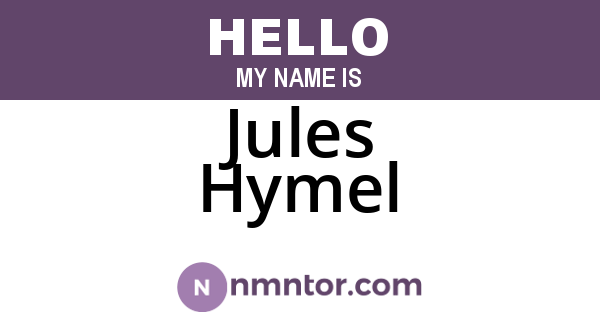 Jules Hymel