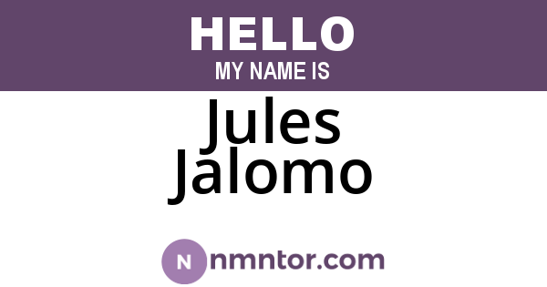 Jules Jalomo
