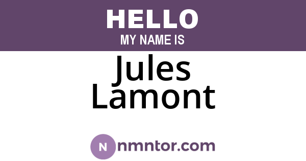 Jules Lamont