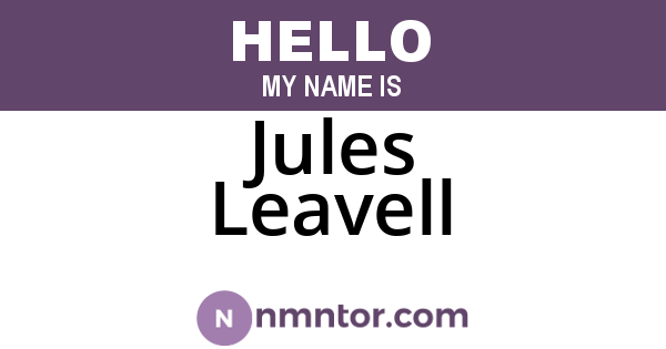 Jules Leavell