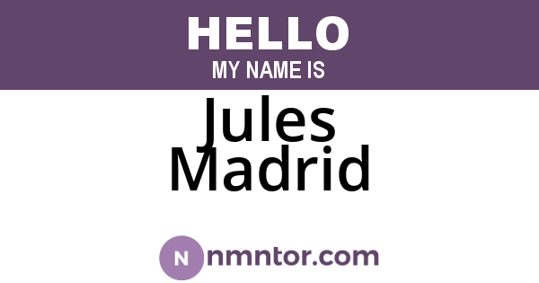 Jules Madrid
