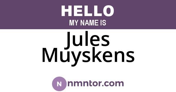 Jules Muyskens