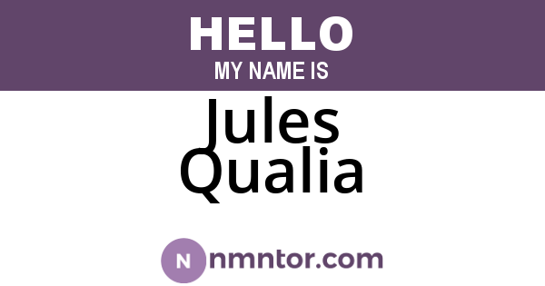 Jules Qualia