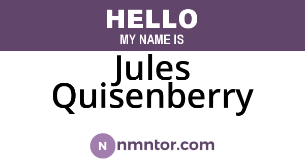 Jules Quisenberry