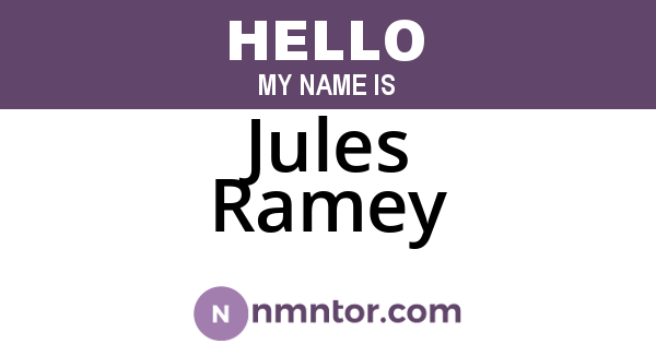 Jules Ramey