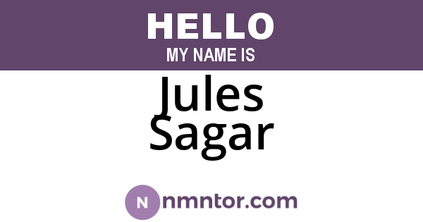 Jules Sagar