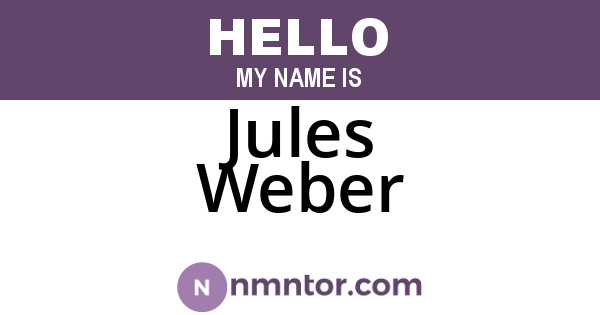 Jules Weber