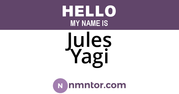 Jules Yagi