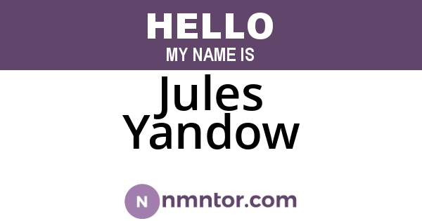 Jules Yandow
