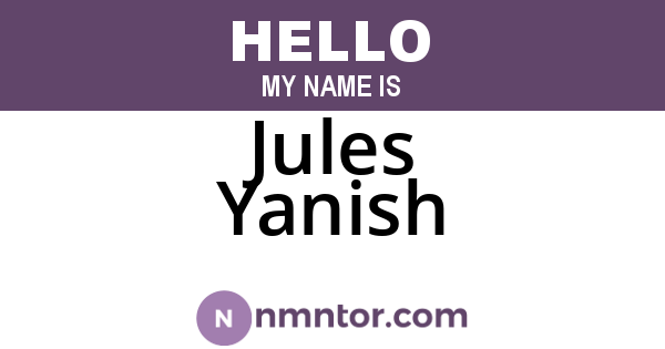 Jules Yanish