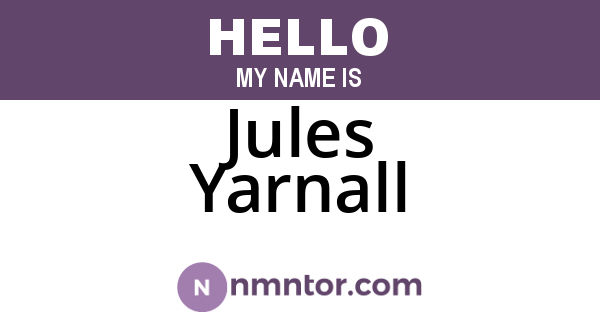 Jules Yarnall