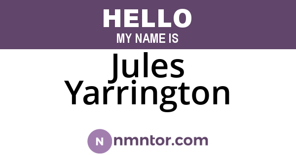 Jules Yarrington