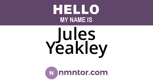 Jules Yeakley