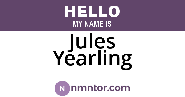 Jules Yearling