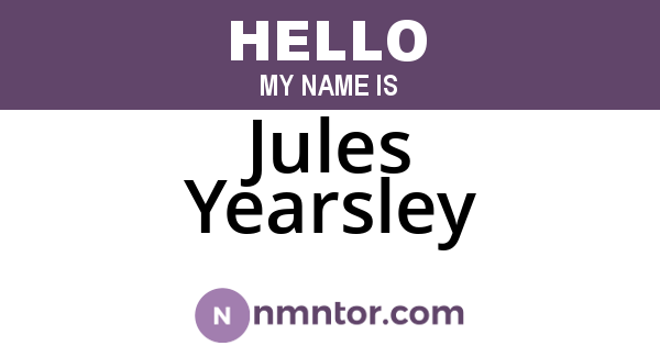 Jules Yearsley