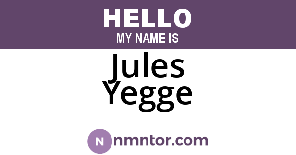 Jules Yegge
