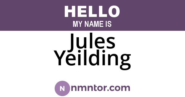 Jules Yeilding