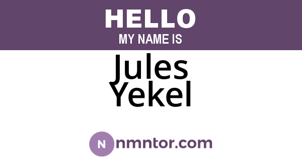 Jules Yekel