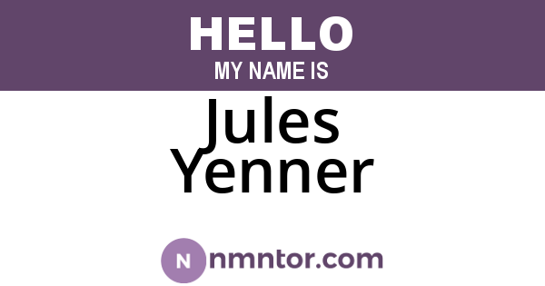 Jules Yenner