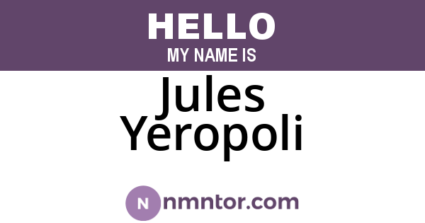 Jules Yeropoli