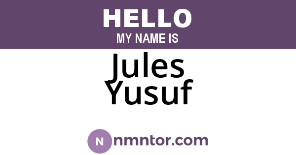 Jules Yusuf