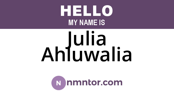 Julia Ahluwalia