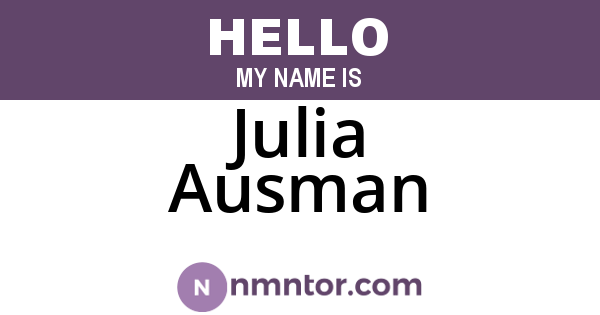 Julia Ausman