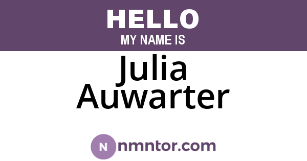 Julia Auwarter