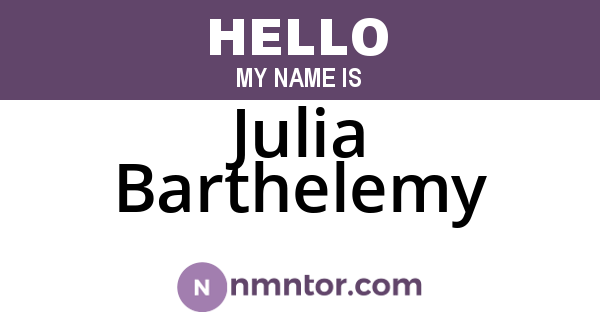 Julia Barthelemy