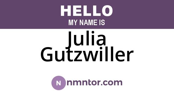 Julia Gutzwiller