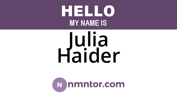 Julia Haider