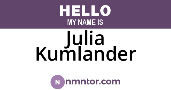 Julia Kumlander