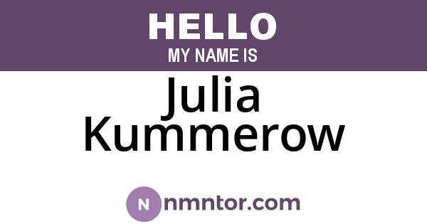 Julia Kummerow