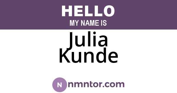 Julia Kunde