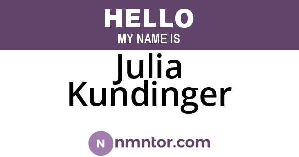 Julia Kundinger