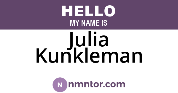 Julia Kunkleman